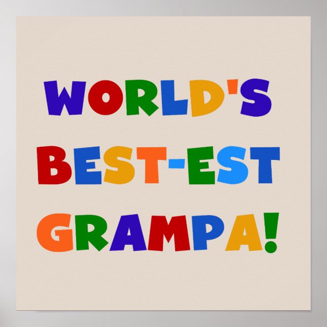 Poster "Bright Colors World's Best Grampa Gifts" (Frente)