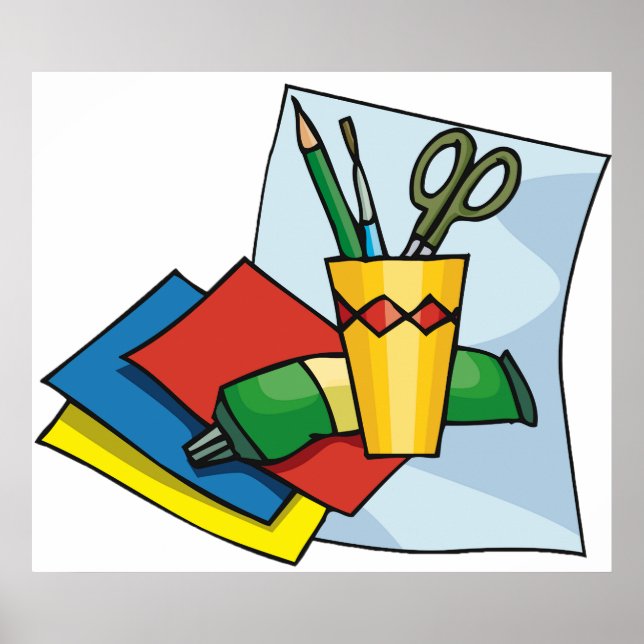 Poster Bright Craft Supplies Colorful Art Tools (Frente)