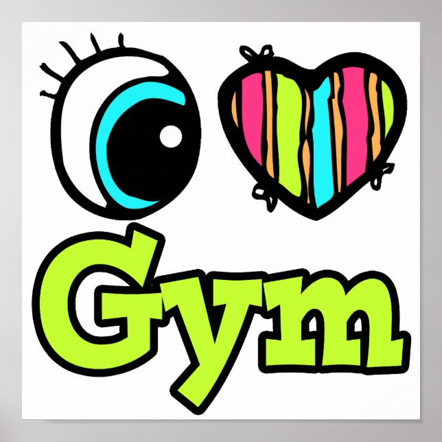 Poster Bright Eye Heart I Love Gym (Frente)