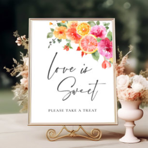 Poster Bright Flower Citrus Slice Bridal Love é Sweet