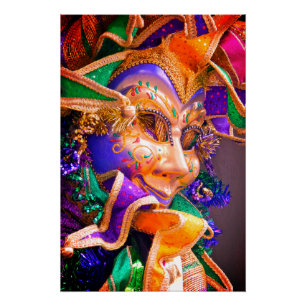 Póster Bright Mardi Gras Mask