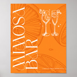 Poster Bright Minimalist Citrus Bridal Mimosa bar sign