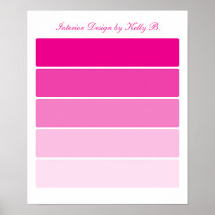 Póster Bright Pink Paint Samples
