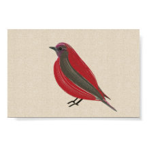 Bright Tropical Bird Red Tanager na Canvas Linen