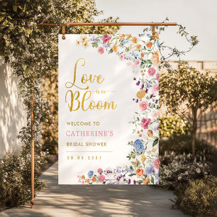 Poster Bright Wildflower Meadow Chá de panela Bem-vindo