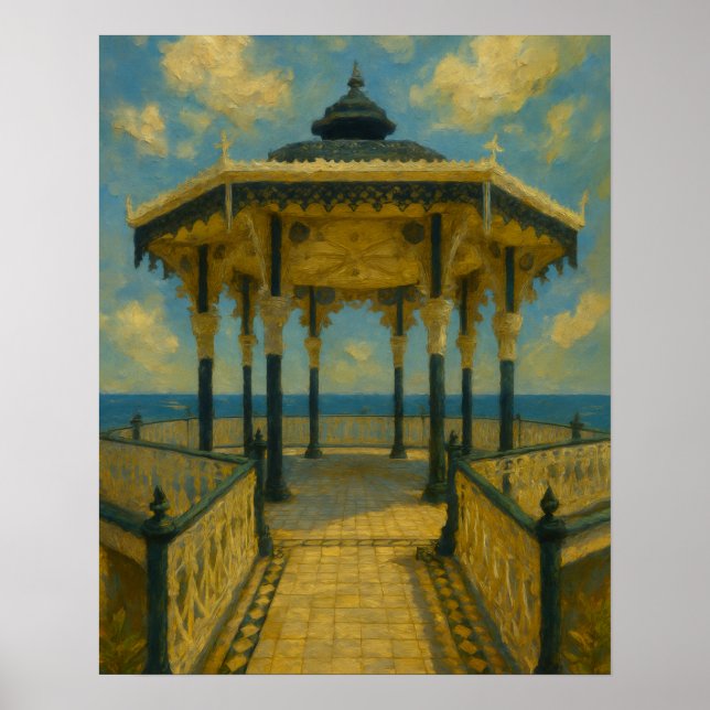 Poster Brighton Bandstand Glow - Pavilhão à beira-mar (Frente)