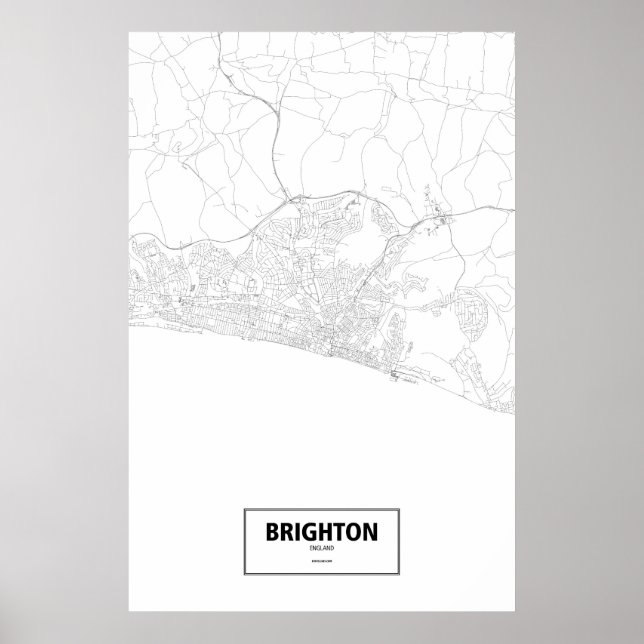 Póster Brighton, Inglaterra (preto no branco) (Frente)