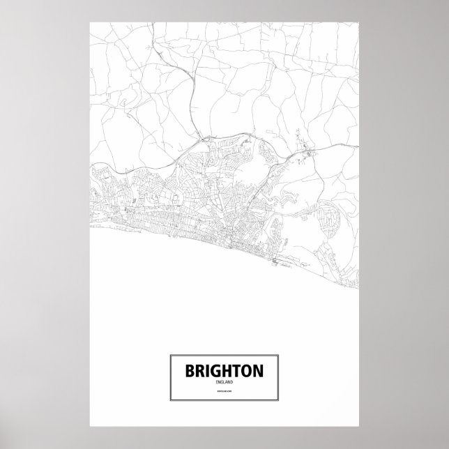 Póster Brighton, Inglaterra (preto no branco) (Frente)