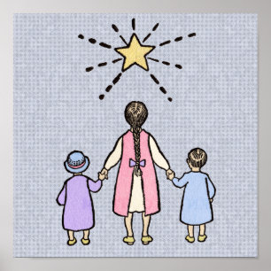 Poster Brilha Brilha Estrelinha Rima Infantil Vintage