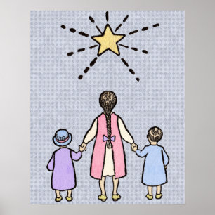 Póster Brilha Brilha Estrelinha Rima Infantil Vintage