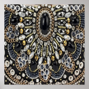 Poster brilha faíscas arte deco ouro preto