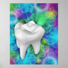 Poster brilhante Dentista Branca Flor de Dente