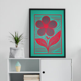 Poster Brilhante Whimsy: Retro Floral