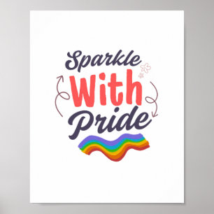 Poster Brilhe com Orgulho - Cartaz Orgulho Ousado Arco-ír