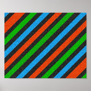 Póster Brilho alaranjado, azul, verde, preto STaylor