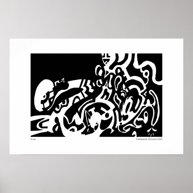 Poster "Brilho" Arte de Abstrato B&W (Frente)