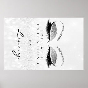 Poster Brilho da prata da sobrancelha do salão de beleza