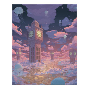 Póster Brilho da Torre da Meia-Noite Paisagem dos Sonhos 