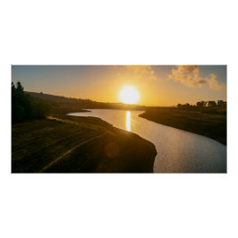 Póster Brilho de ouro hora no reservatório de Baitings