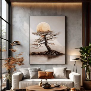 Poster Brilho do Pôr do Sol na Árvore