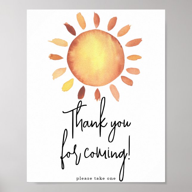 Poster Brilho do sol Obrigado por vir (Frente)