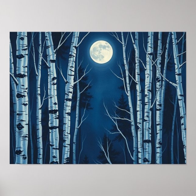 Poster Brilho Etéreo do Inverno: Lua Cheia Iluminando (Frente)