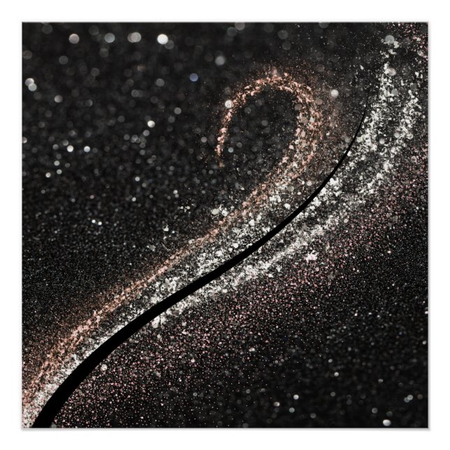 Póster Brilho preto moderno (Frente)