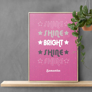 Poster Brilho Rosa. Brilhante. Brilhante. Brilhante. Bril