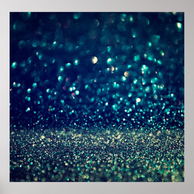 Poster brilho vintage ilumina fundo. ouro, prata, b (Frente)