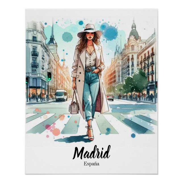 Póster brillante Madrid (Frente)