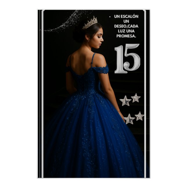 Póster brillante Sueños de Quinceañera (Frente)