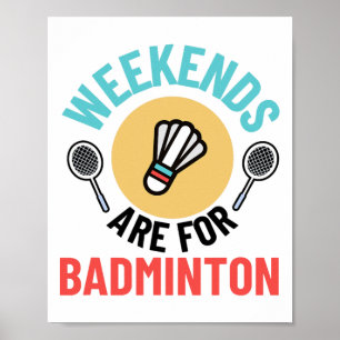 Poster Brincadeira de Badminton Homens Mulheres Jogador d