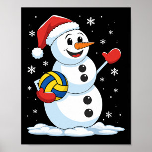 Poster Brincadeira de Voleibol Snowman Jogada de Voleibol