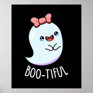 Poster Brincadeira Divertida de Halloween de Fantasma Fem
