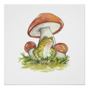 Póster Brincadeira Encantada Sob Cogumelo