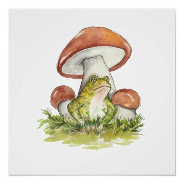 Póster Brincadeira Encantada Sob Cogumelo (Frente)