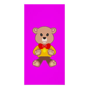 Póster Brincadeira Festiva Teddy Urso Brilhante Rosa Mage