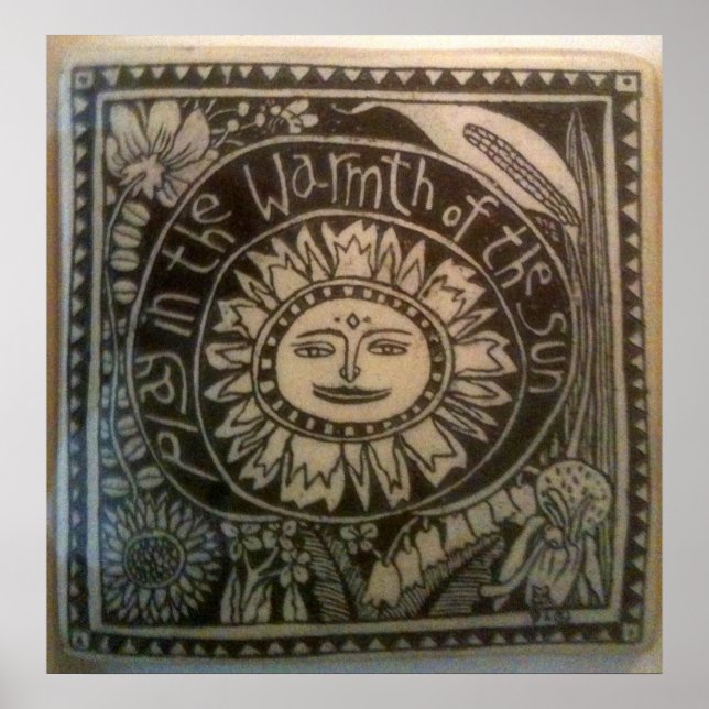 Póster brincadeira no calor do azulejo de cerâmica solar (Frente)