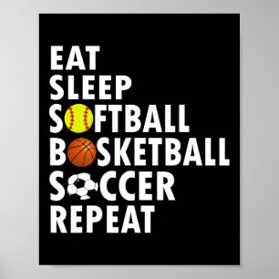Poster Brincadeiras Comem Sono Jogador de Basquete Jovens