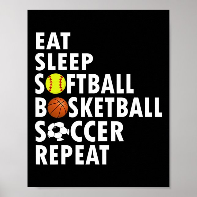 Poster Brincadeiras Comem Sono Jogador de Basquete Jovens (Frente)