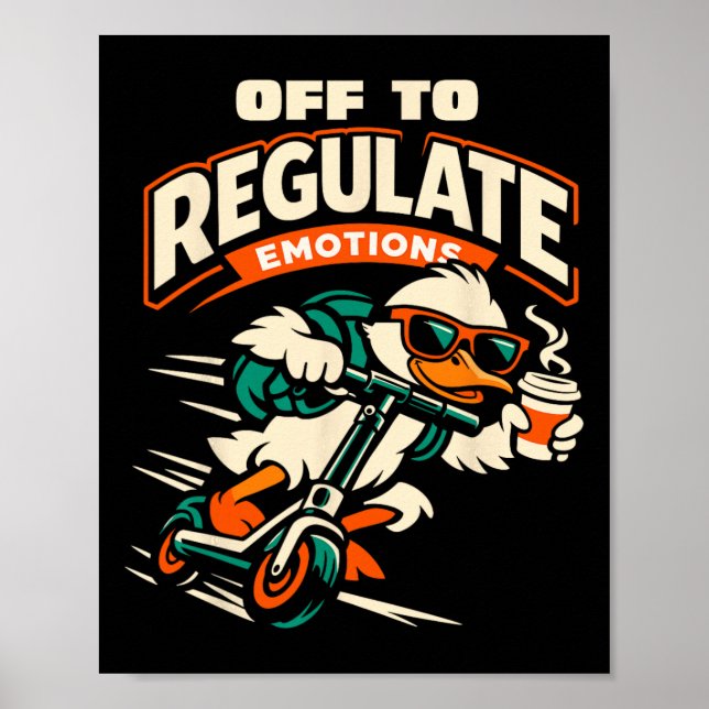 Poster Brincando Para Regular Emoções Patinete Ganso Dive (Frente)