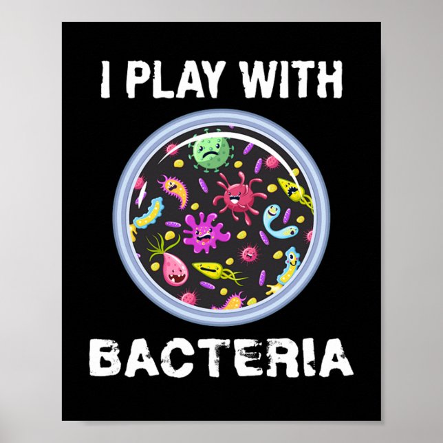 Poster Brincar Com Química De Microbiologia De Bactérias (Frente)