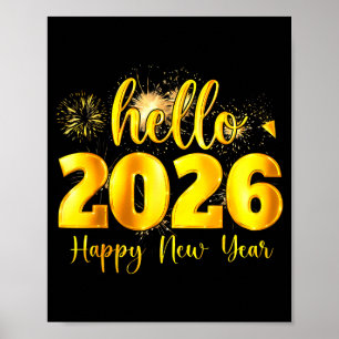 Poster Brindar ao Ano Novo Feliz Ano Novo 2026 Festa