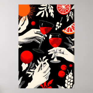 Poster Brinde à Vida Arte Impressa Cena de Brinde com