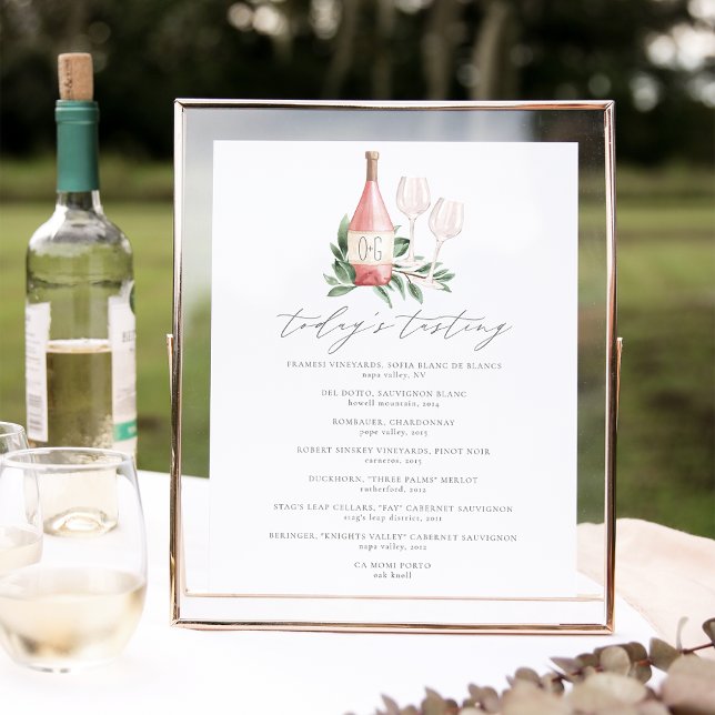 Poster Brinde ao Cartaz do Menu de Degustação de Vinhos d (Criador carregado)