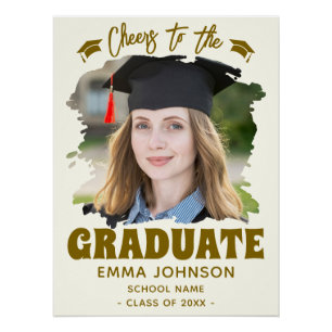 Póster Brinde ao Graduado Nome da Foto Personalizada Famí
