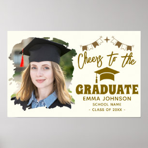 Poster Brinde ao Graduado Nome da Foto Personalizada Famí