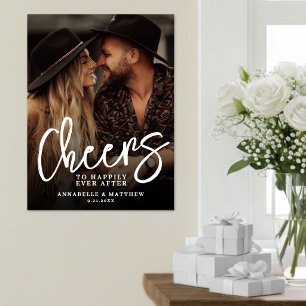 Poster Brinde Para Feliz Para Sempre Sinal de Foto de Cas