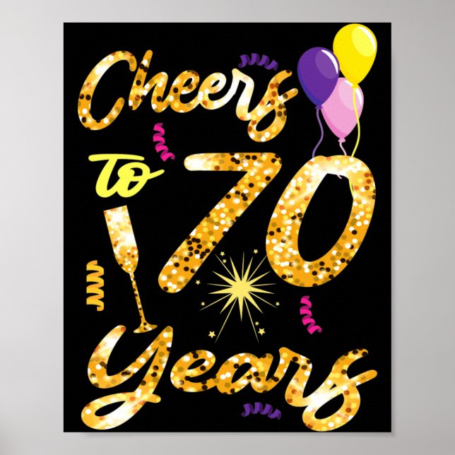Poster Brindes Aos 70 Anos 1951 Presente De 70º Aniversár (Frente)