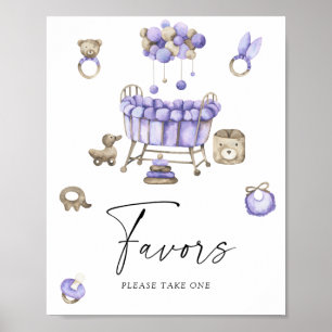 Poster Brindes para chá de bebê de berçário